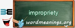 WordMeaning blackboard for impropriety